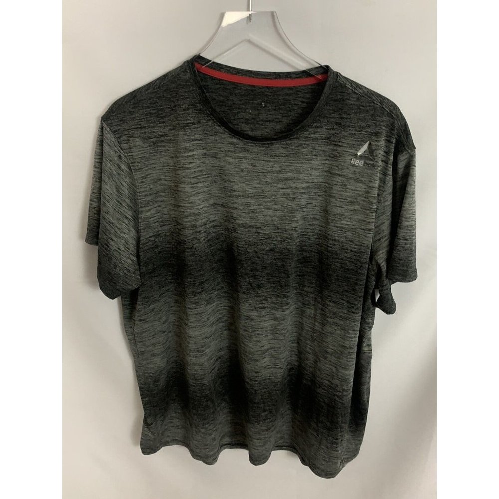 Reebok Men’s 2XL Gray Color Fade Stripe Active Gym Training Shirt